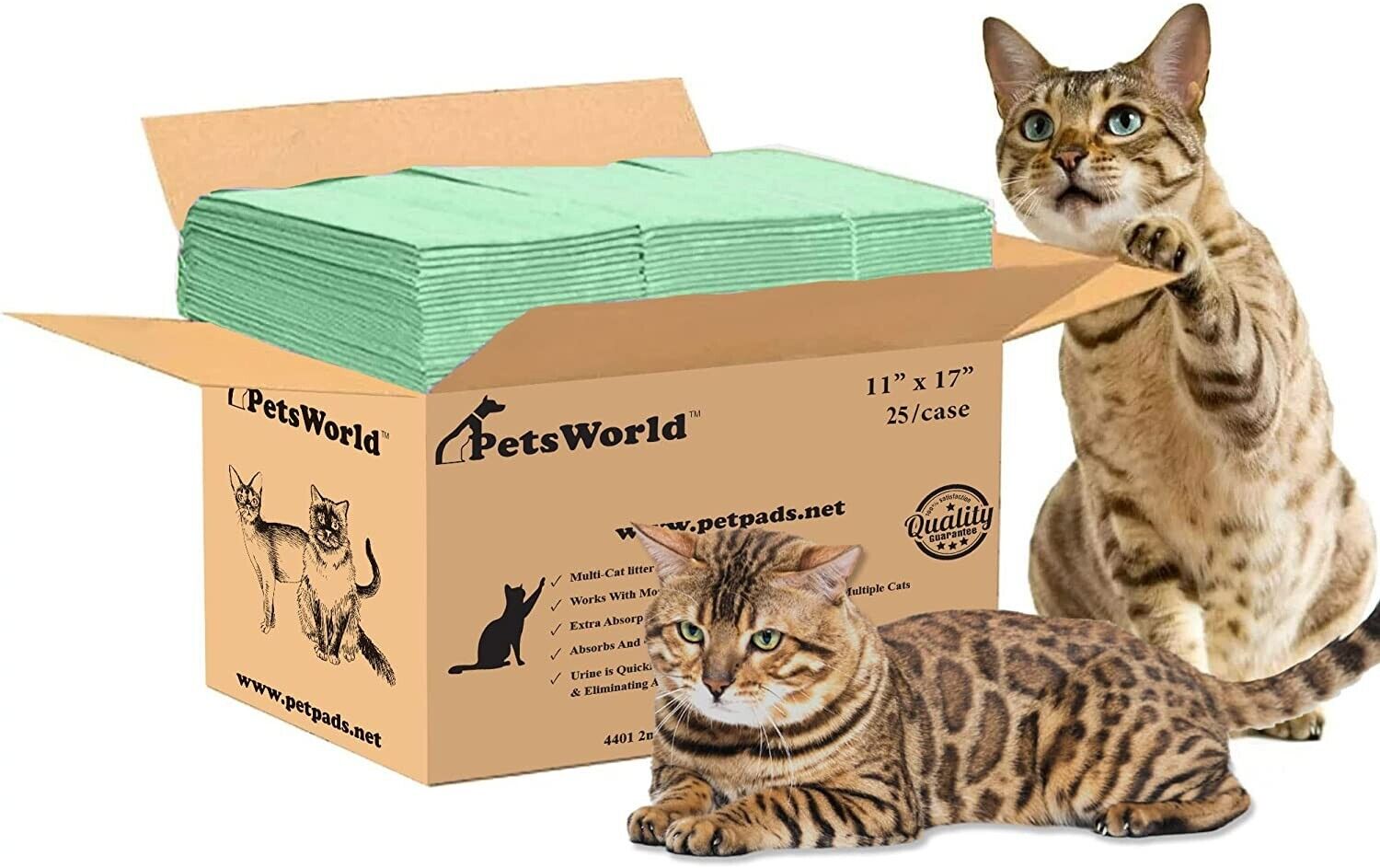 PETSWORLD Multi Cat Pad Refills for Tidy Cats Breeze Litter System, Ultra-Absorb