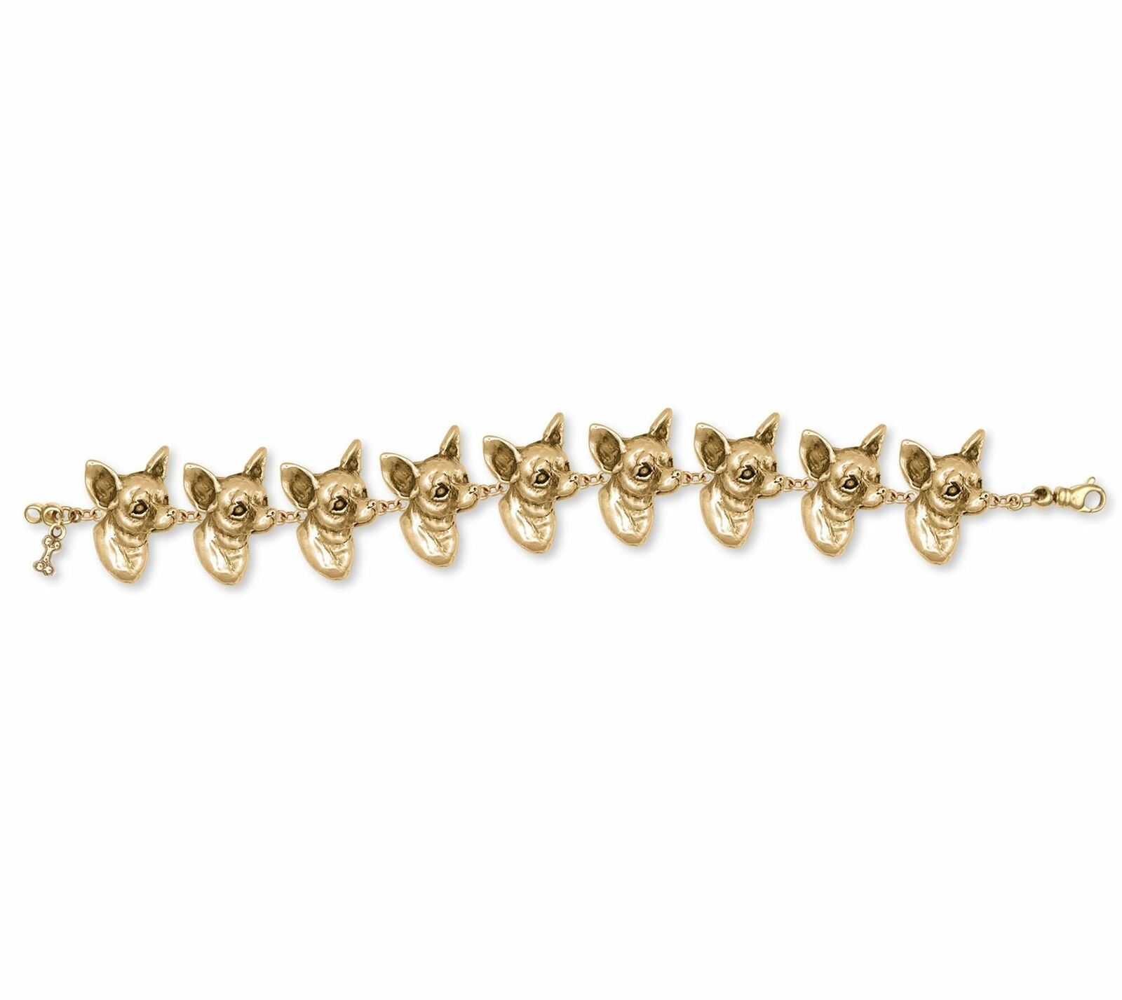 Chihuahua Bracelet Jewelry 14k Gold Handmade Dog Bracelet CU3-BRG