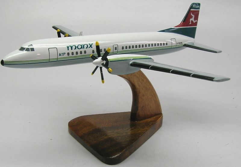 BAe ATP Manx Airlines Airplane Wood Model Replica Small 