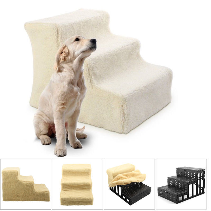 Portable Dog Steps 3 Steps Pet Stairs Small Dogs Cats Ramp Ladder For High Bed