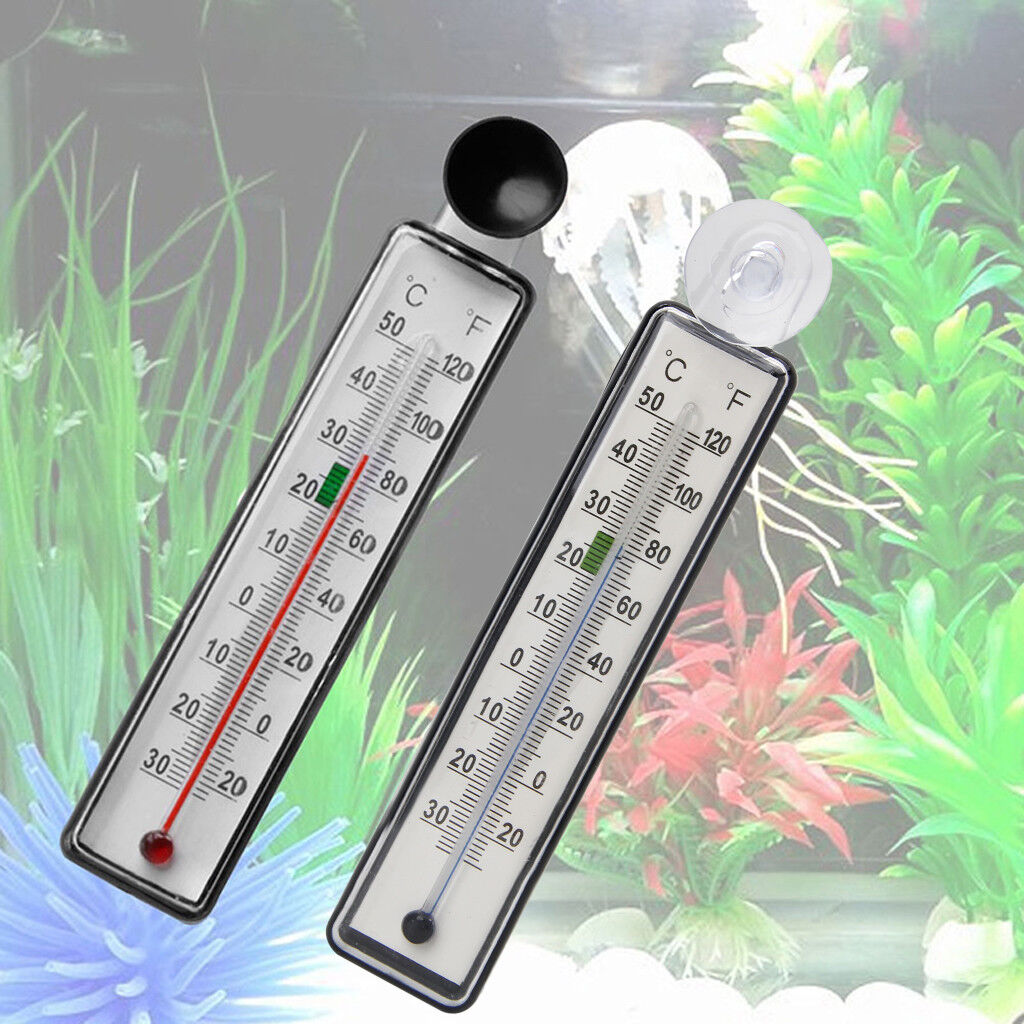 Aquarium Fish Thermometer Tank Glass Meter Water Temperature Gauge Suction Cup