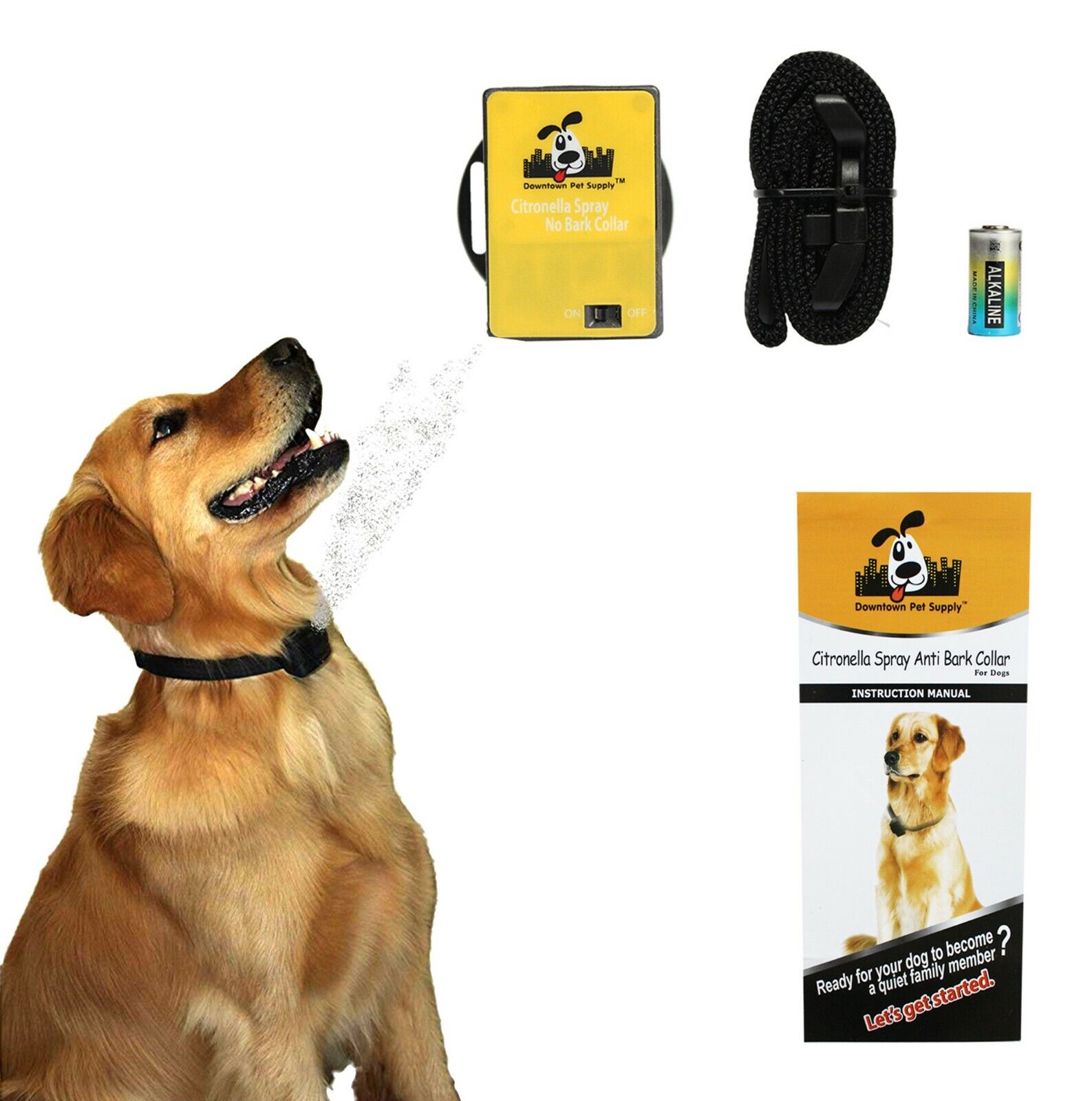 No Bark Citronella Spray Anti-Bark Dog Collar (No shock), by Downtown Pet Supply
