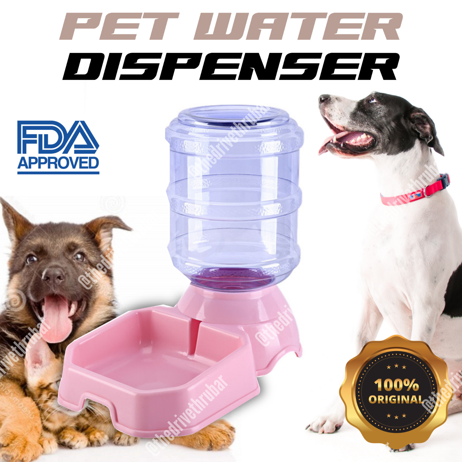 AUTOMATIC PET WATER DISPENSER Feeder Puppy Dish Food Feeding Bowl Cat Dog
