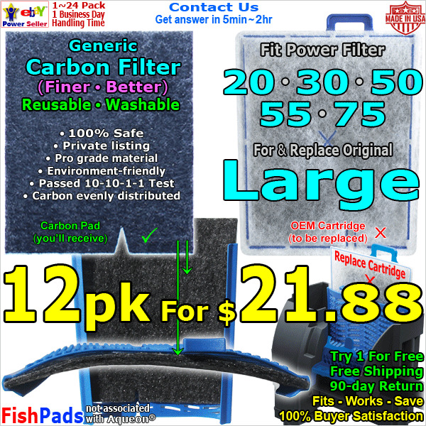 For Aqueon Filter Cartridge Large QuietFlow 20,30,50,55,75 Compatible GenericPad