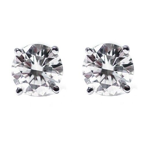 0.66 Ct Solitaire Stud Earrings Simulated Diamond 14K Gold Plated Silver