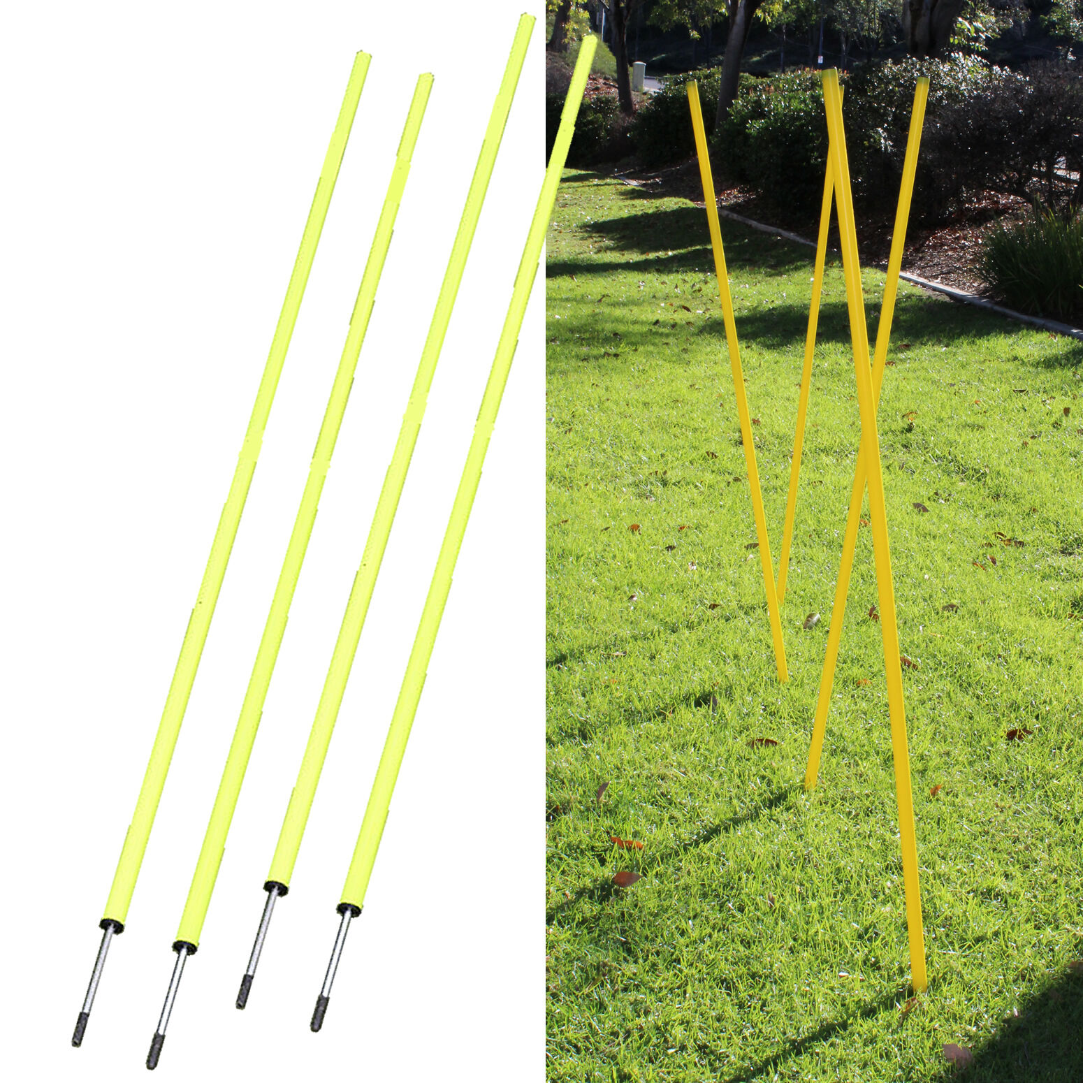 4 Agility Poles Portable Outdoor Training Markers Obstacle football soccer coach