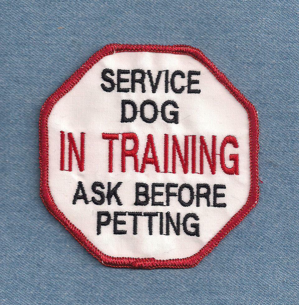 SERVICE DOG IN TRAINING ASK BEFORE PETTING  - service dog vest patch 