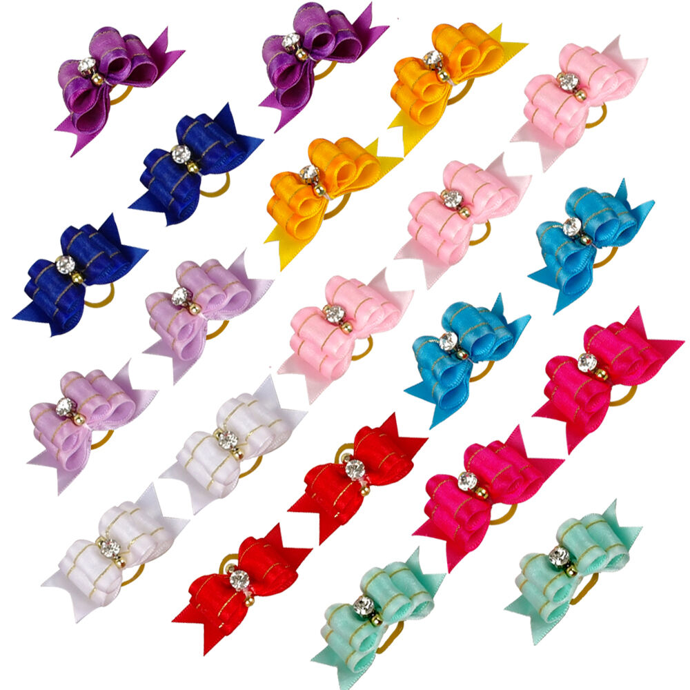 50/100pcs Bling Puppy Small Dog Hair Bows Cute Grooming Accessory for Yorkie Cat