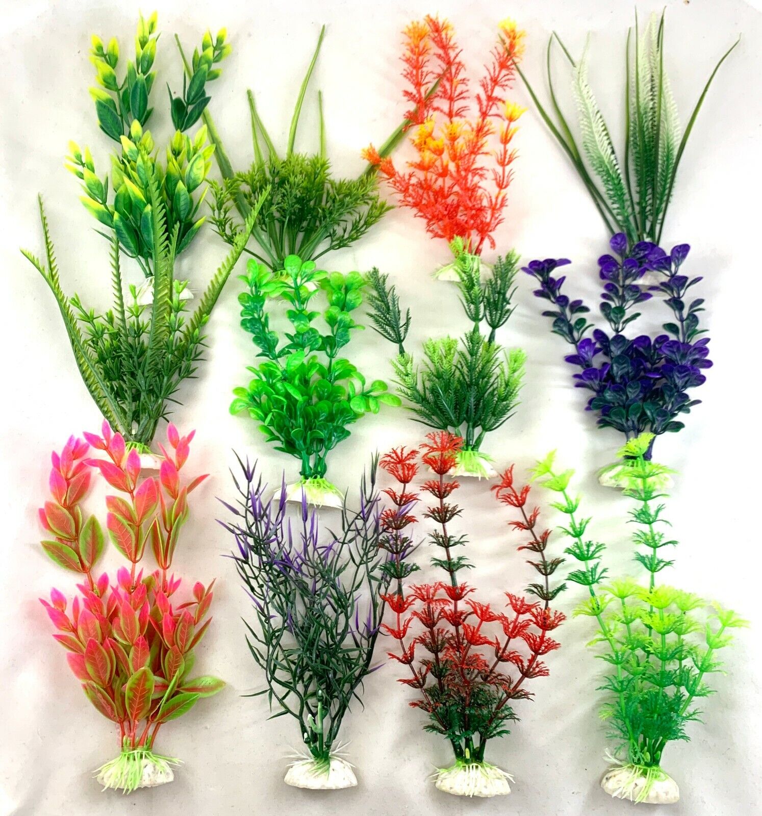 Artificial Plastic Aquarium plants - Mixed lots - 4, 8, 12, 16 plants 