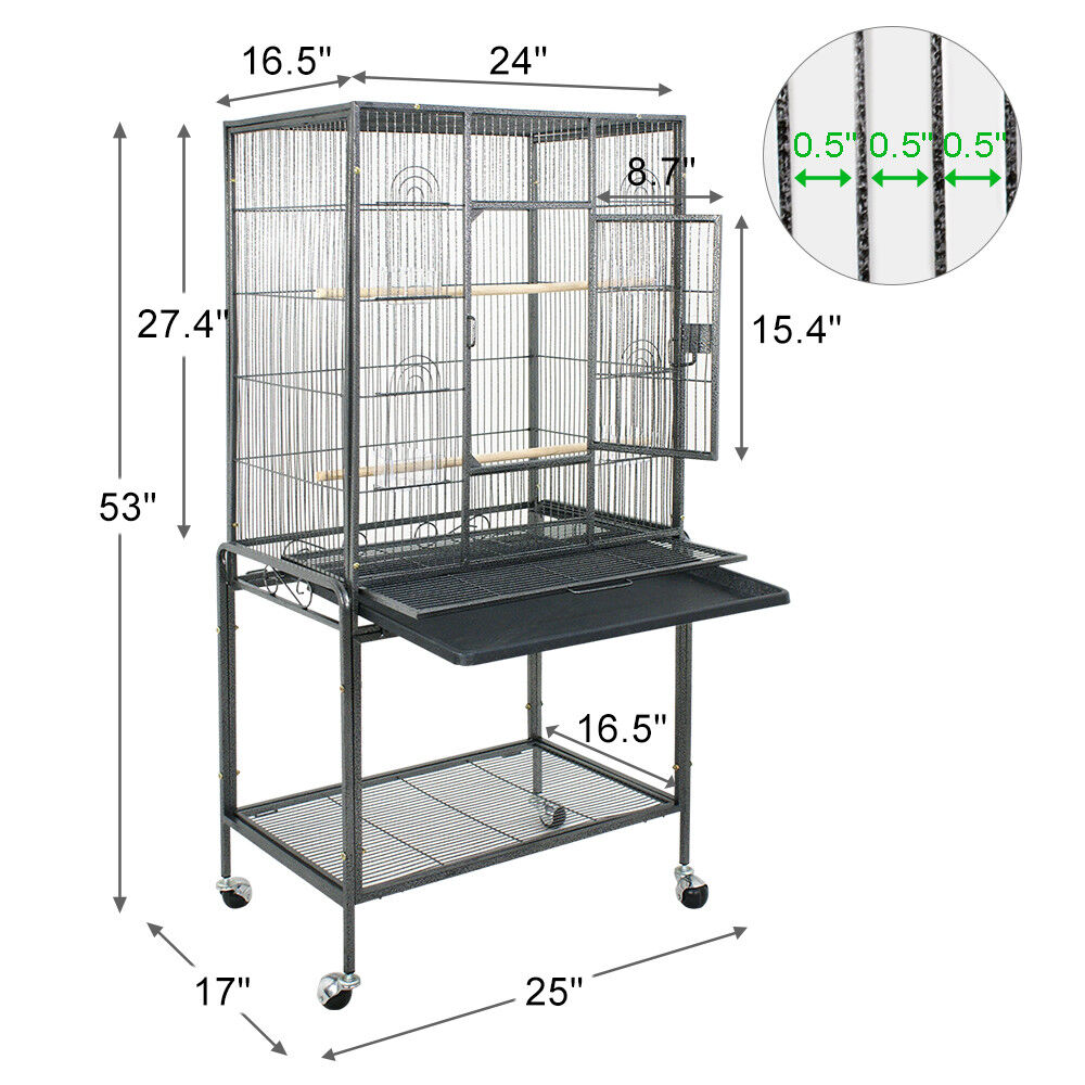 Bird Cage Large Play Top Bird Parrot Finch Cage Macaw Cockatoo Pet Supplies 53\
