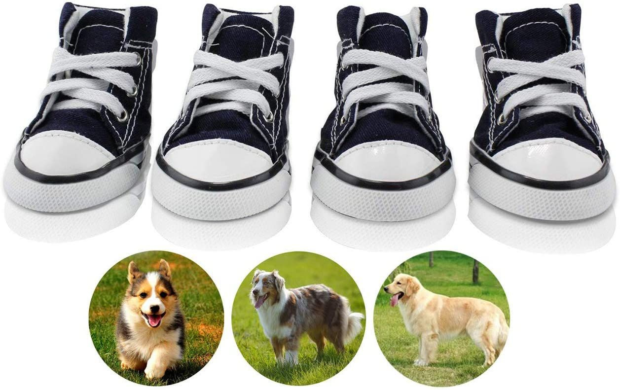 abcGoodefg Pet Dog Shoes Puppy Canvas Sneaker Boots, #4(1.73*2.20), Blue 