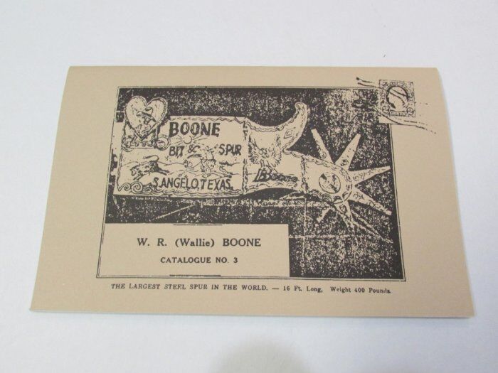 VINTAGE WESTERN COWBOY RODEO W.R. (WALLIE) BOONE BITS AND SPURS CATALOG #3