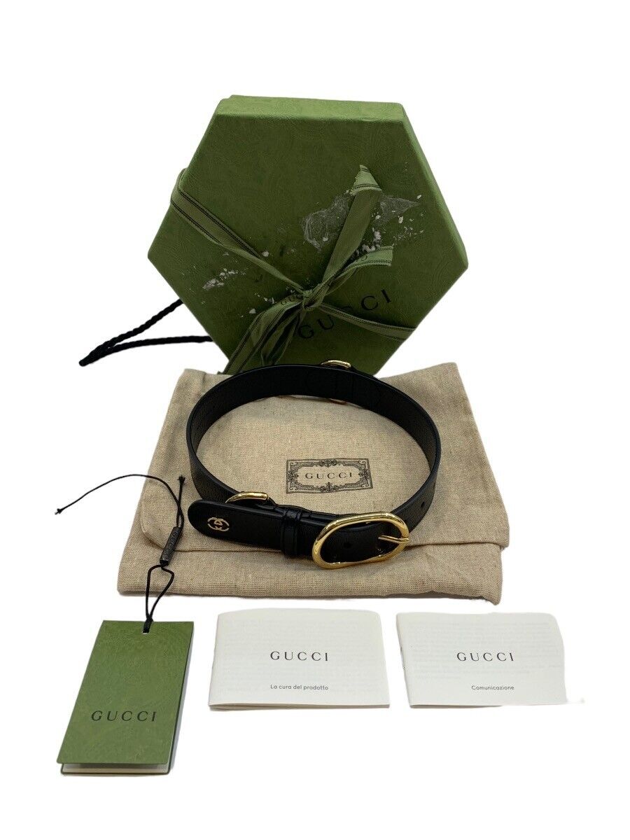 Gucci GG Large/ Extra Large Pet Leather Collar (695256) w/ Box + Tags