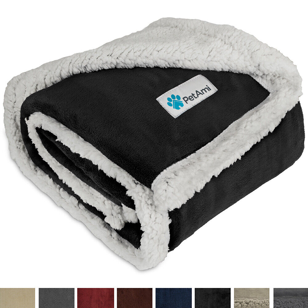 Washable Pet Blanket Fleece Dog Cat Bed Soft Sherpa Reversible Dog Blanket Warm