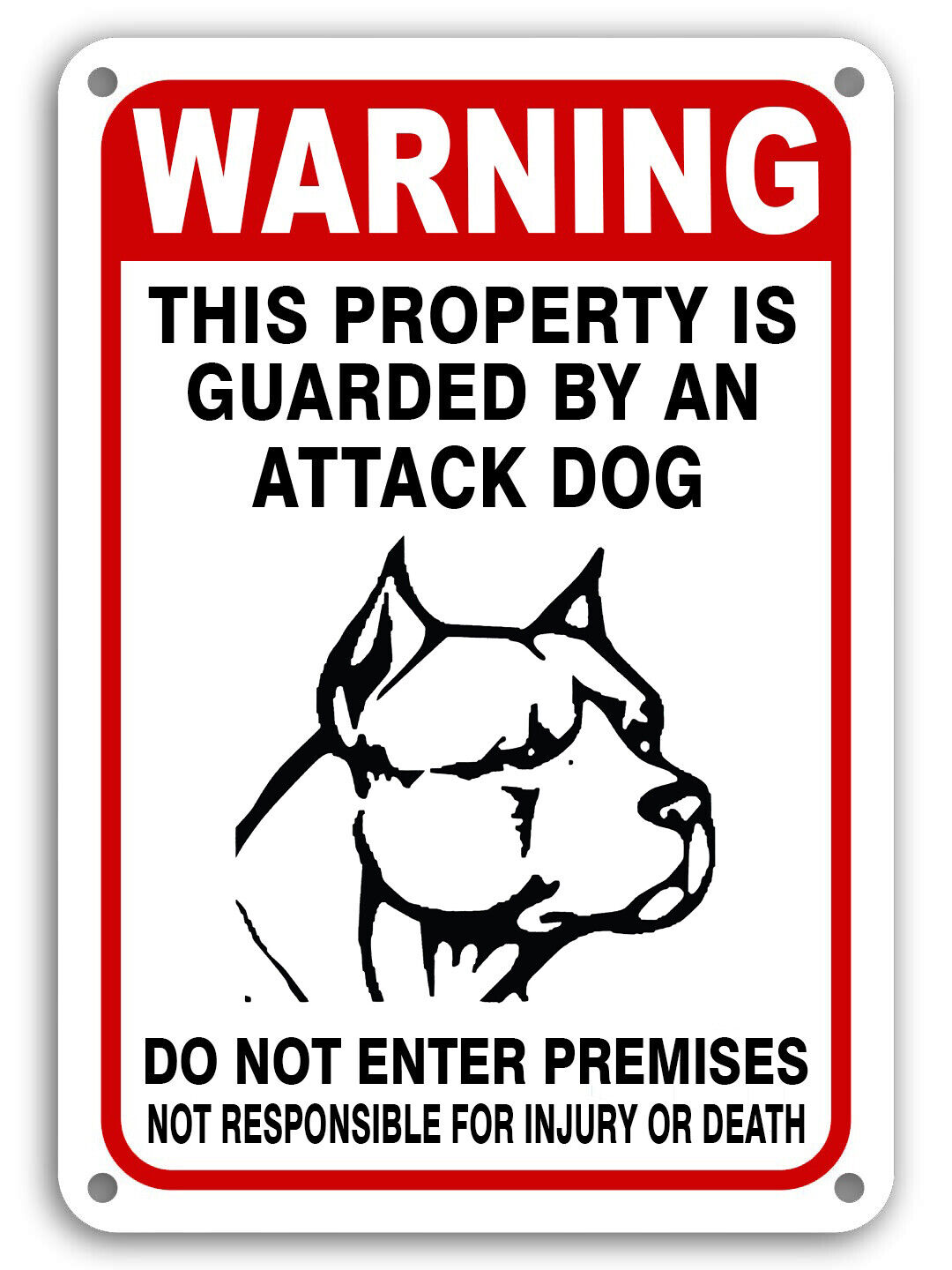 Guard Dog on Duty Signs Beware of Dog Sign Dogs Will Bite Attack Dog 7\