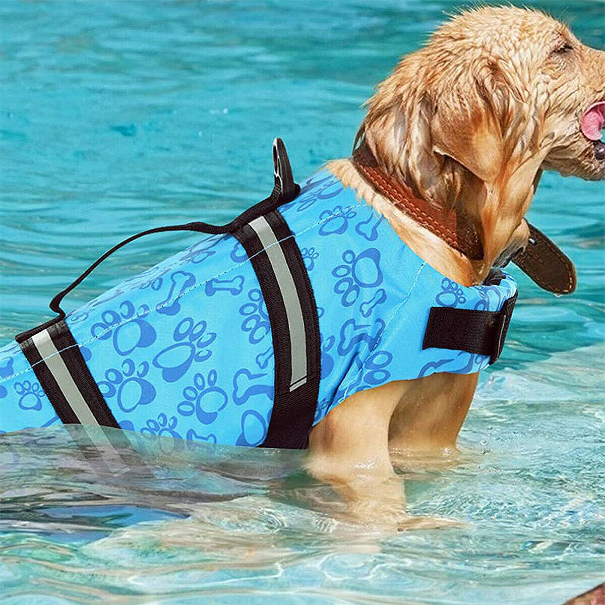 USA Pet Safety Vest Dog Life Jacket Reflective Stripe Preserver Puppy Swimming