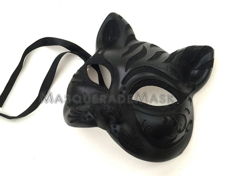 Halloween kitty cat Masquerade mask costume dress up animated School Prom Party