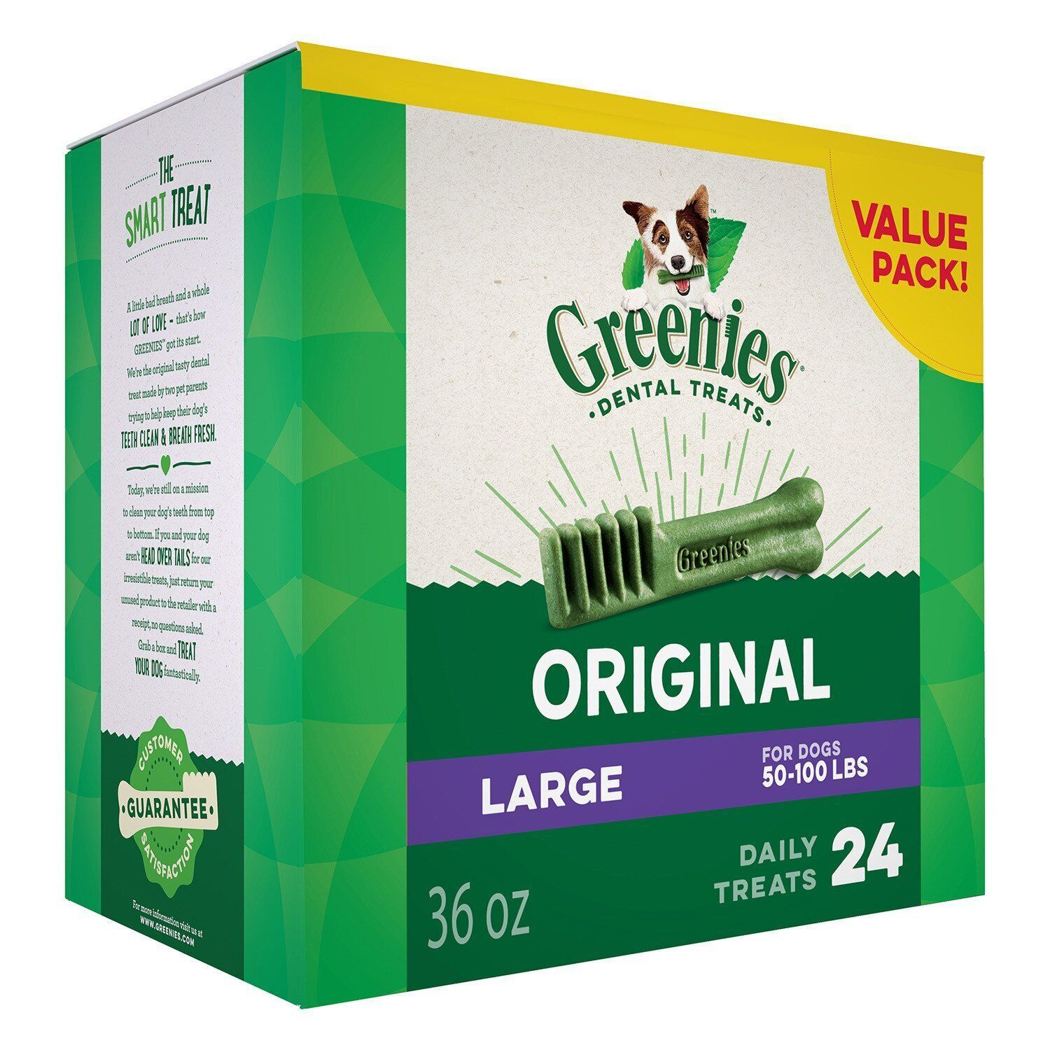 Greenies Original Dog Dental Chew  Large Size 24 count - Pack of 6