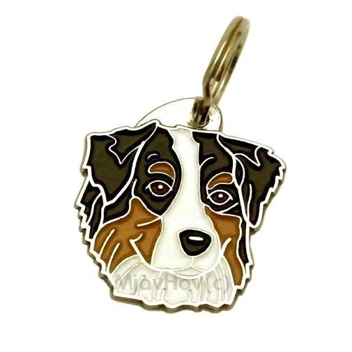 Dog name ID Tag,  Australian shepherd, Personalized, Engraved, Handmade, Charm