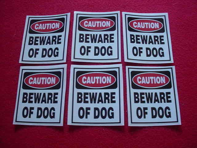  BEWARE OF DOG SIGN HOME SECURITY WARNING DECAL STICKERS for WINDOWS or DOORS