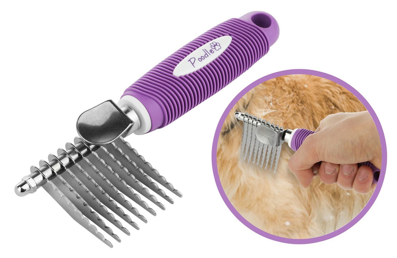 Poodle Pet Dematting Fur Rake Comb Brush Tool for Dogs, etc.