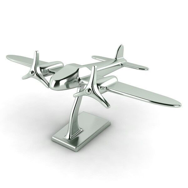 WWII RAF MOSQUITO ART DECO CHROME METAL DESK TOP DISPLAY MODEL AIRCRAFT AIRPLANE