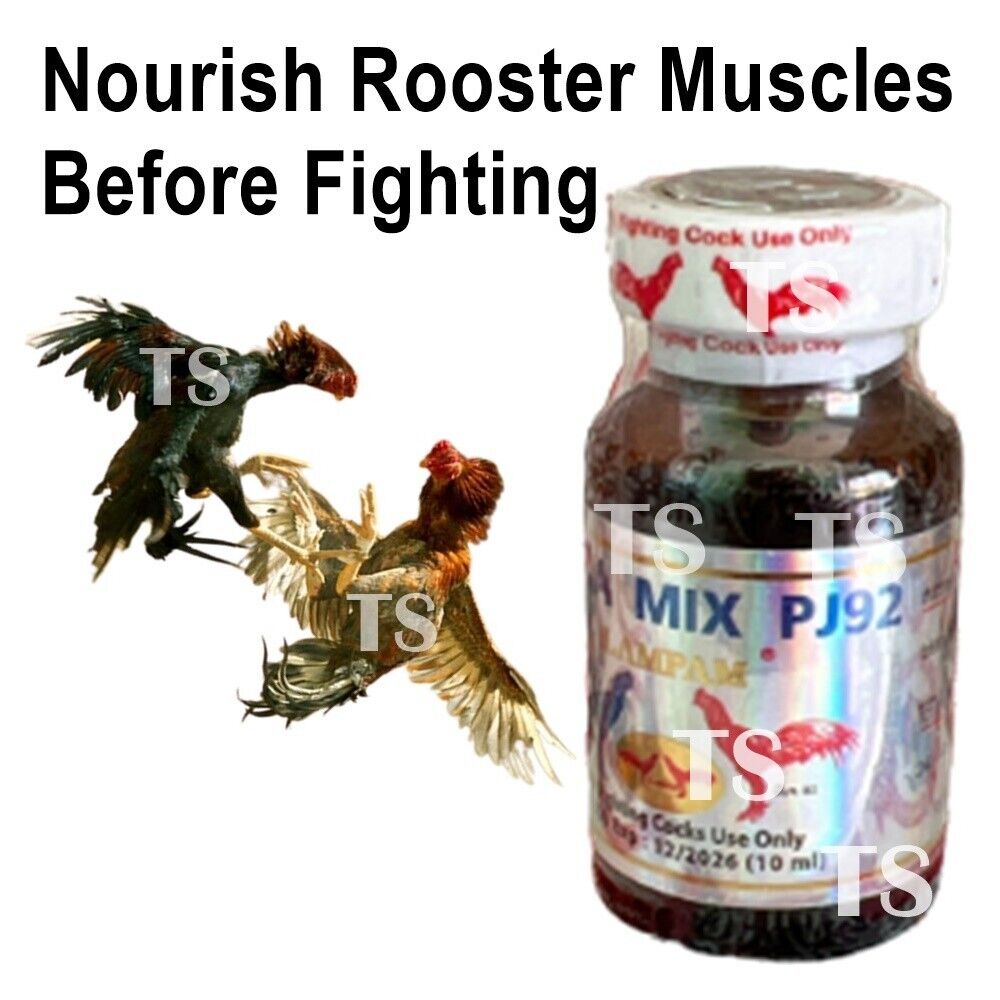 Rooster Chicken Supplement MEGA MIX PJ92 Nourish Muscles Before Fighting 10 ml.