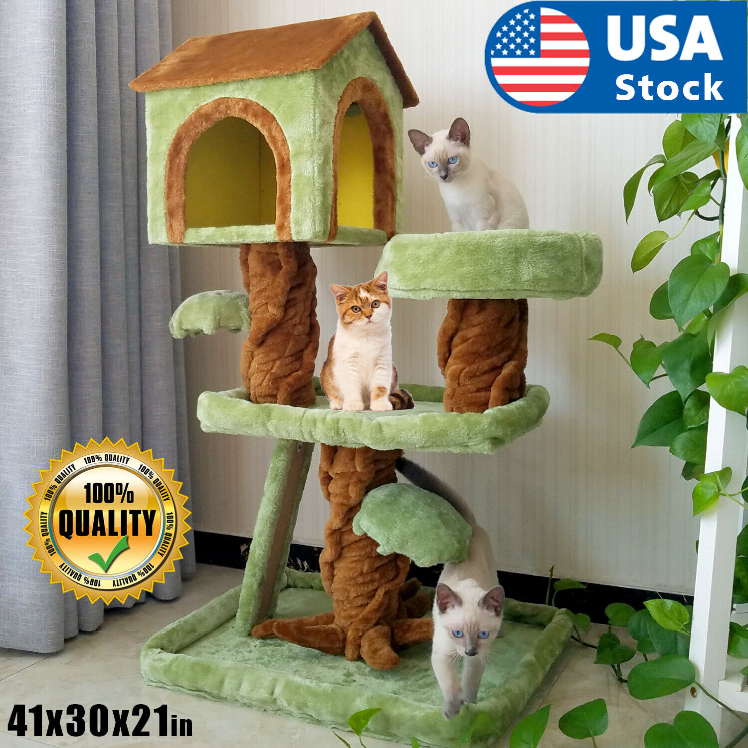 Cat tree Tower Great For Multiple Cats Scratcher Play House Condo Pet House 41