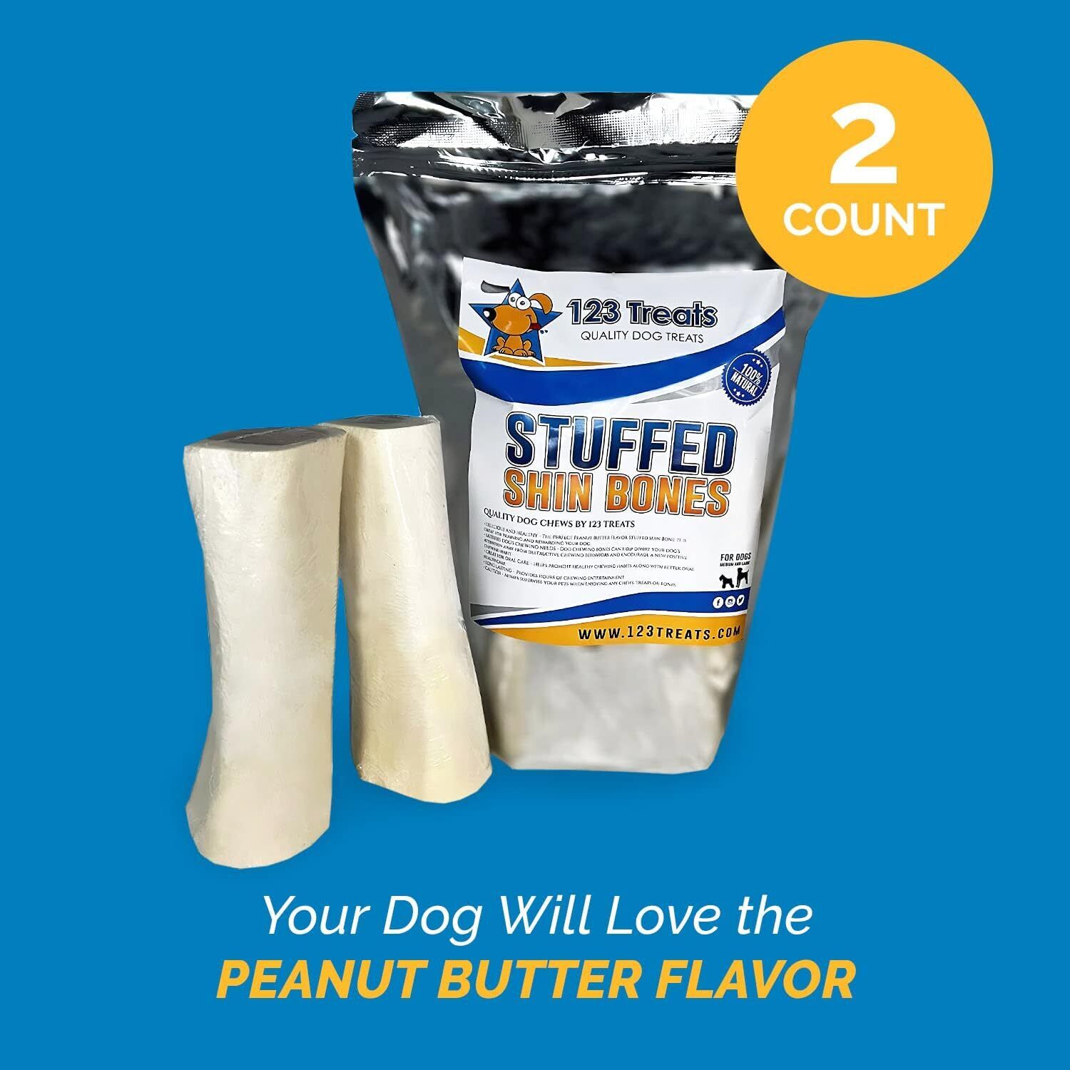 Stuffed Shin Bones with Peanut Butter Flavor - Small (3-4