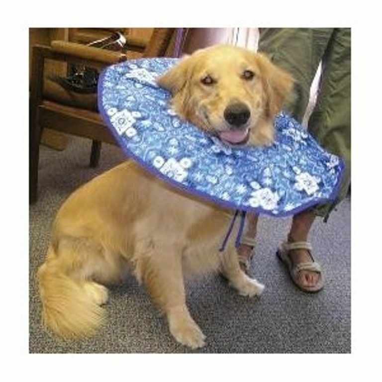 Collar Cone Dog Restraint Soft - E Foam Padding Confort Large 55-75 Pounds