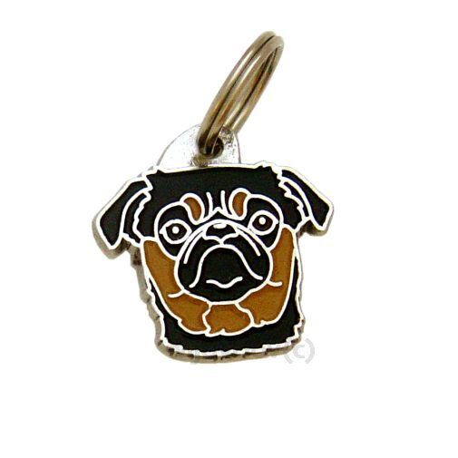 Dog name ID Tag,  Petit brabancon, Personalized, Engraved, Handmade, Charm