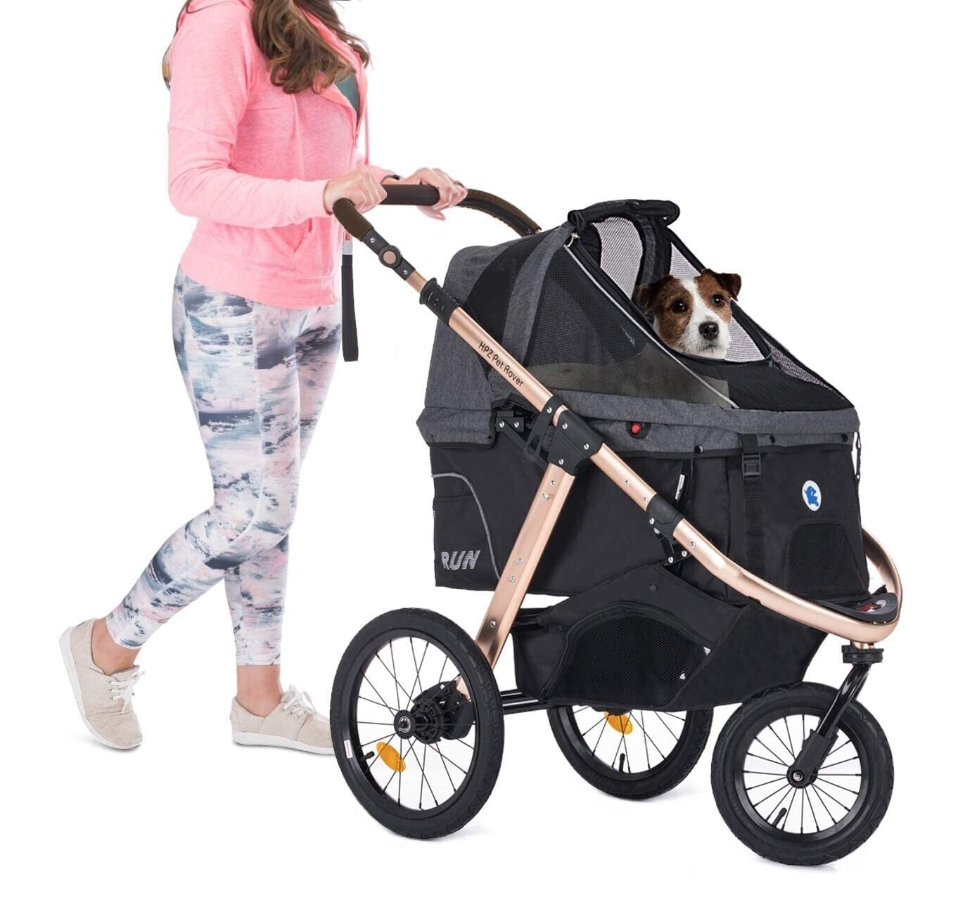 HPZ Pet Rover Run Performance Jogging Sports Stroller with Comfort Rubber Wheels
