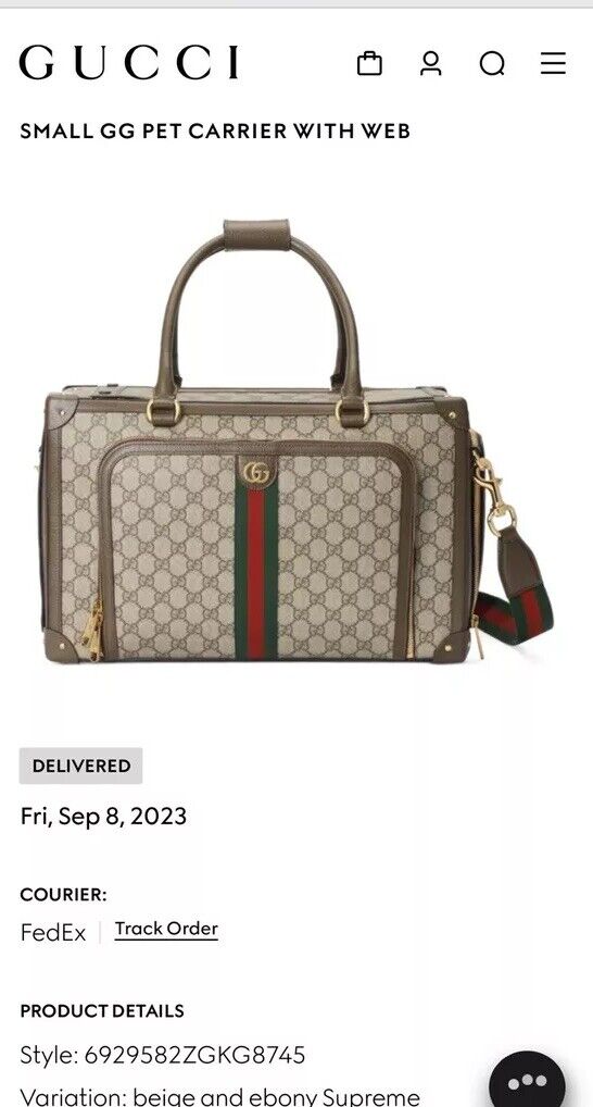 BRAND NEW NWT Gucci Pet carrier