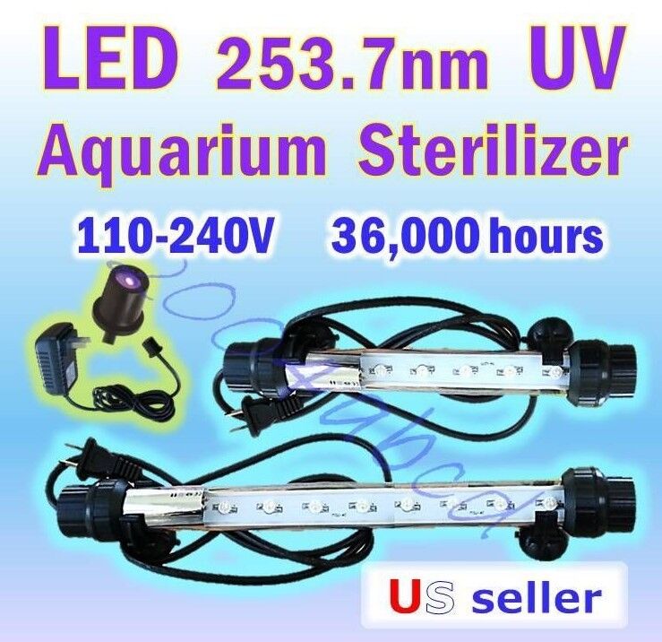 LED   253.7 nm  UV Fish Tank  Aquarium Sterilizer 110 V~240 V and ...