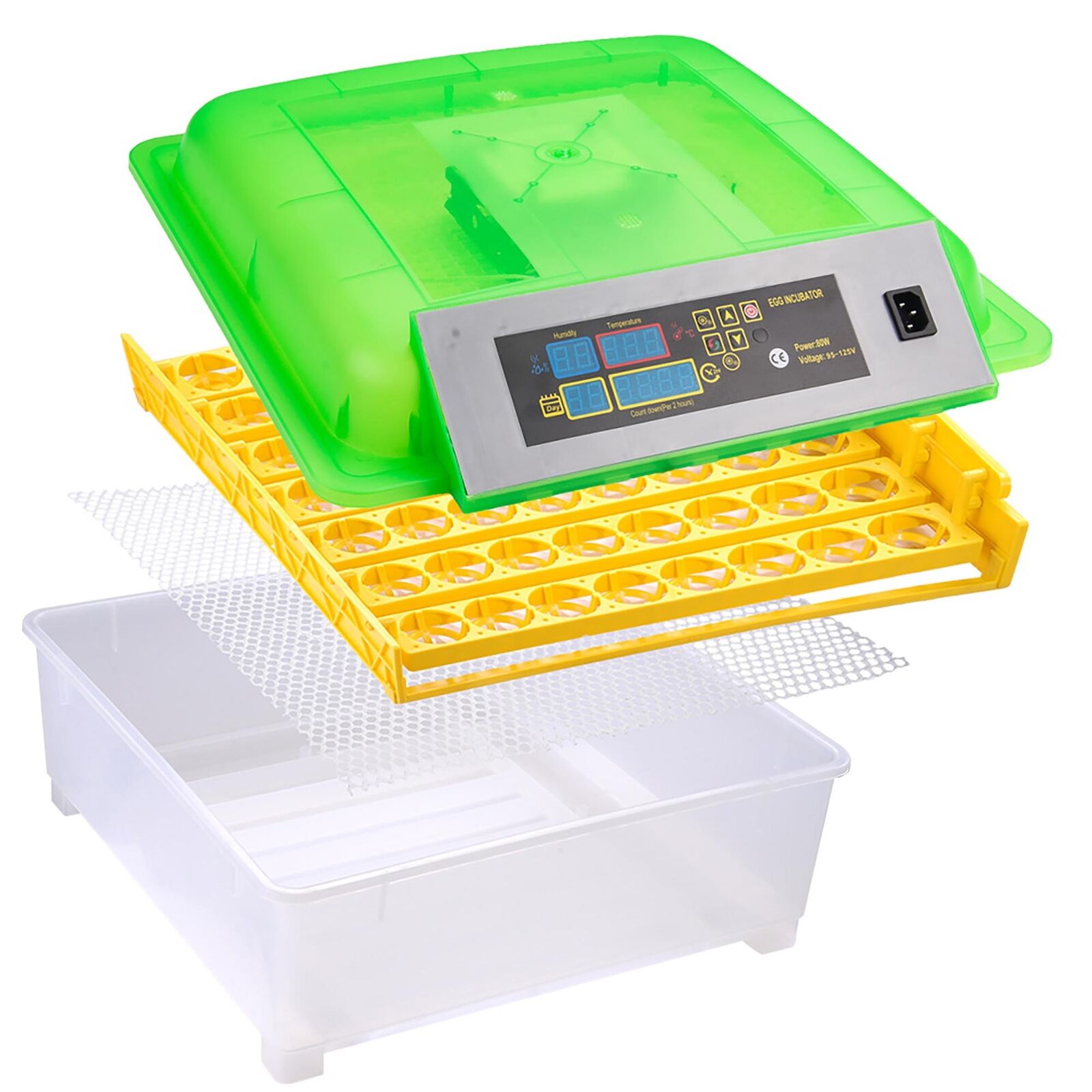 Digital 56 Egg Incubator Clear Hatcher w/ Automatic Turner Poultry Bird Chicken