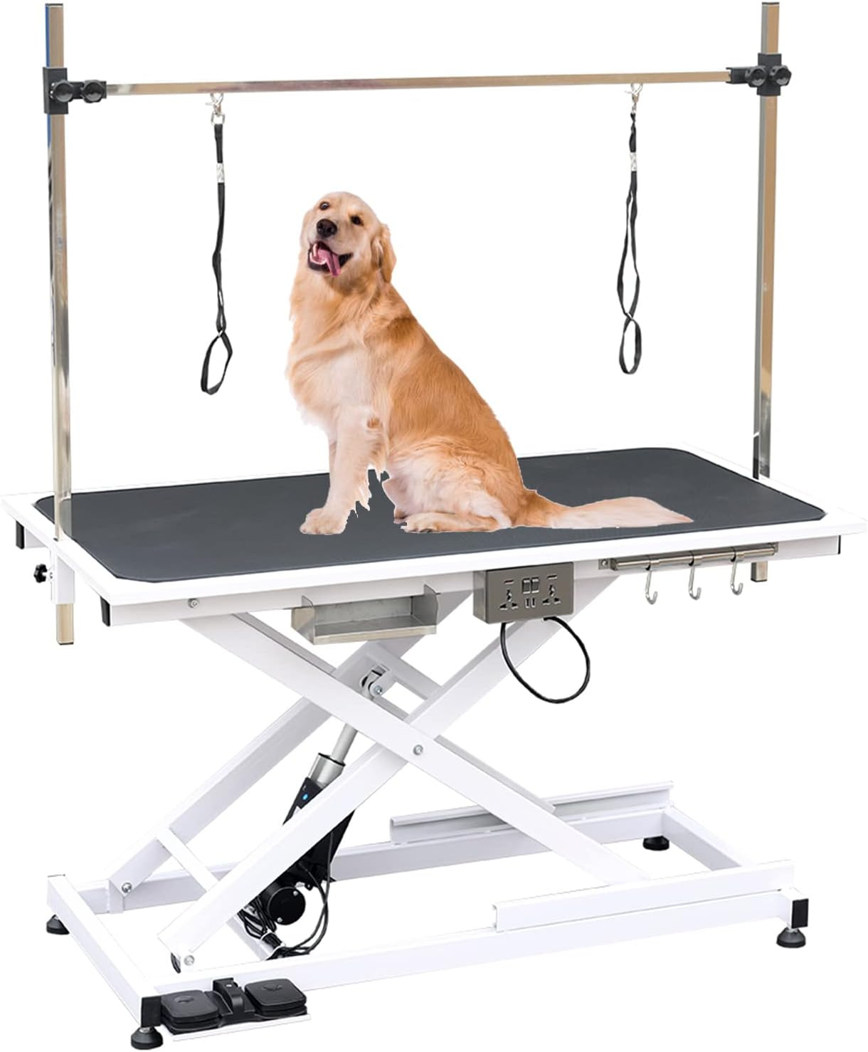 Afqxf Electric Lift Pet Grooming Table, Heavy Duty Professional X-Type Electric 