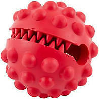 DogZilla Durable Rubber Dog Treat Ball Toy, Red , Small