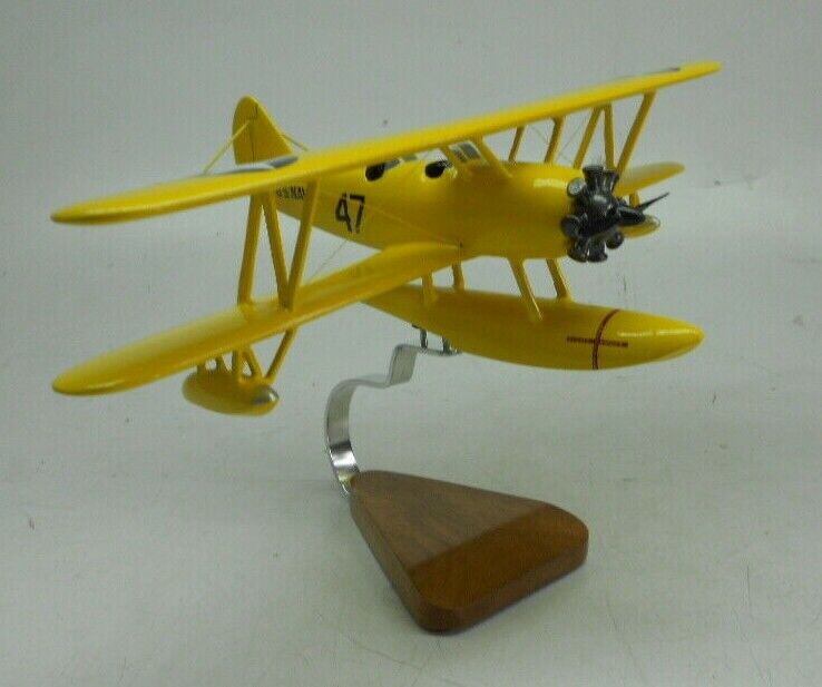 N3N-3 Canary Naval Aircraft N3N Airplane Desk Wood Model Small New