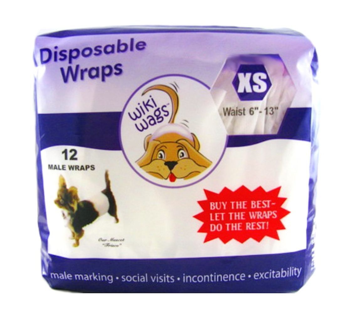 *Authorized Seller* Wiki Wags Male Dog Puppy Disposable Diaper Wraps Bellybands