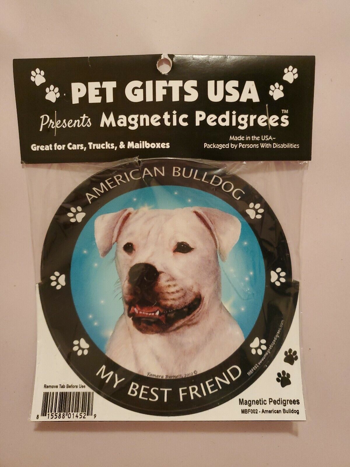 Pet Gifts USA Magnetic Pedigrees Dog Magnet - American Bulldog My Best Friend