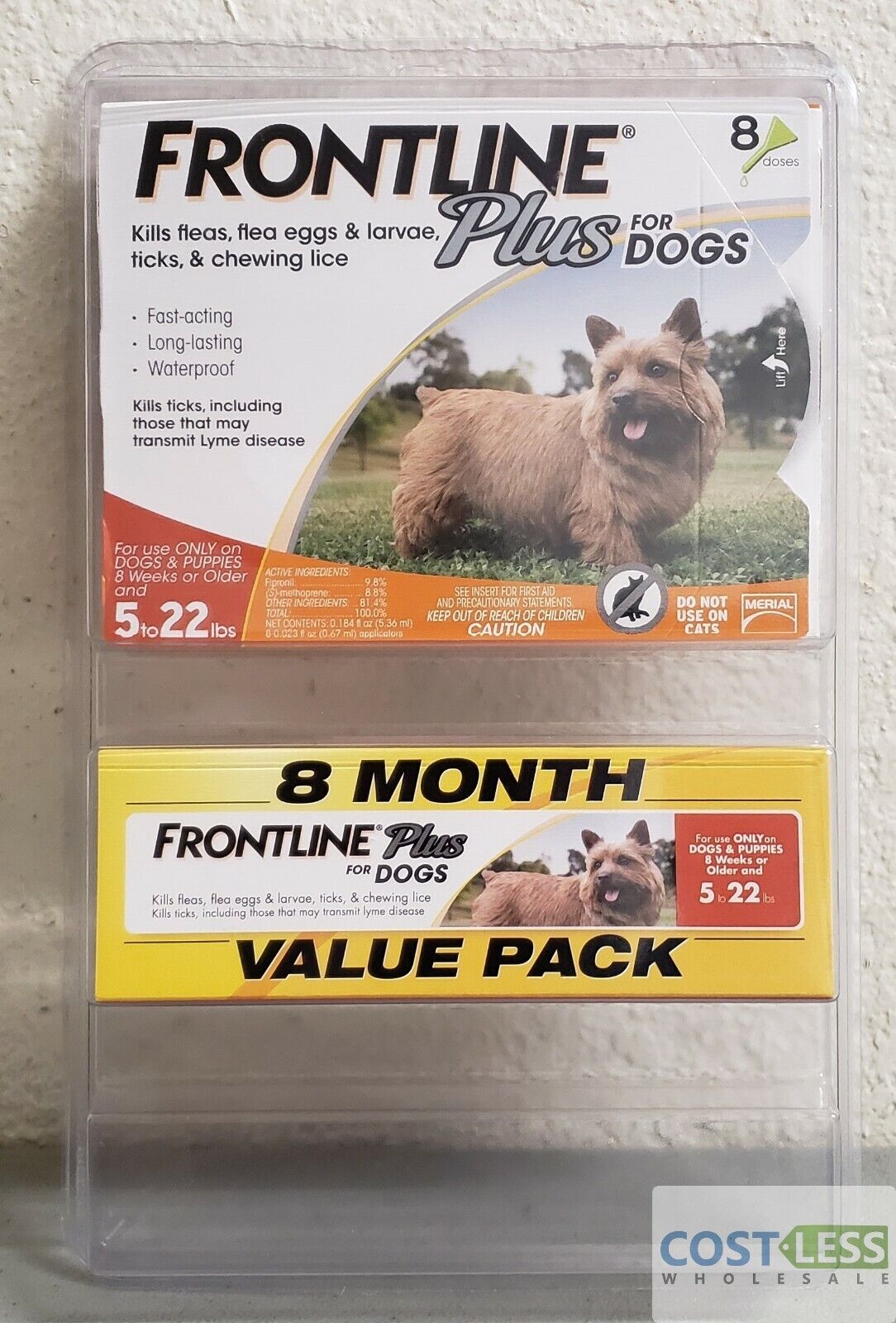 Frontline Plus Flea & Tick Treatment for Medium Dogs 5-22 lbs. 8 Doses