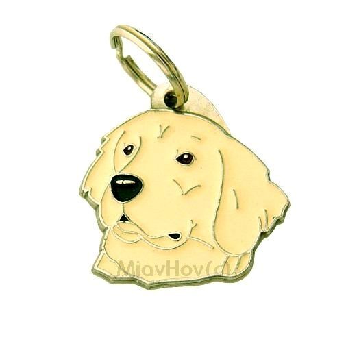 Dog name ID Tag,  Golden retriever, Personalized, Engraved, Handmade, Charm