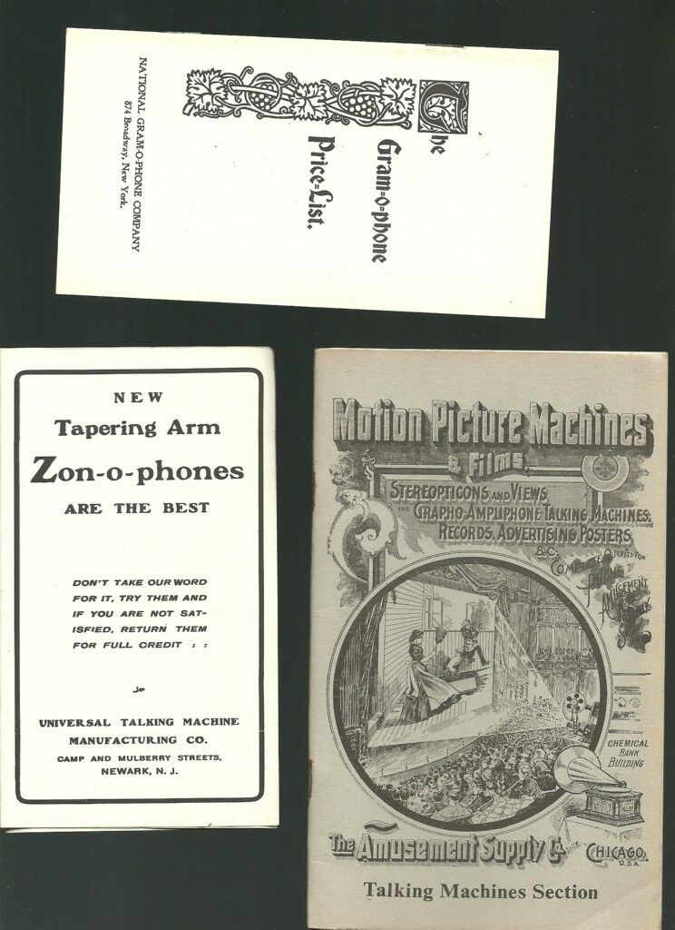 THE ZON-O-PHONES, GRAM-0-PHONE PRICE LIST, TALKING MACHINES CATALOG -REPRINT