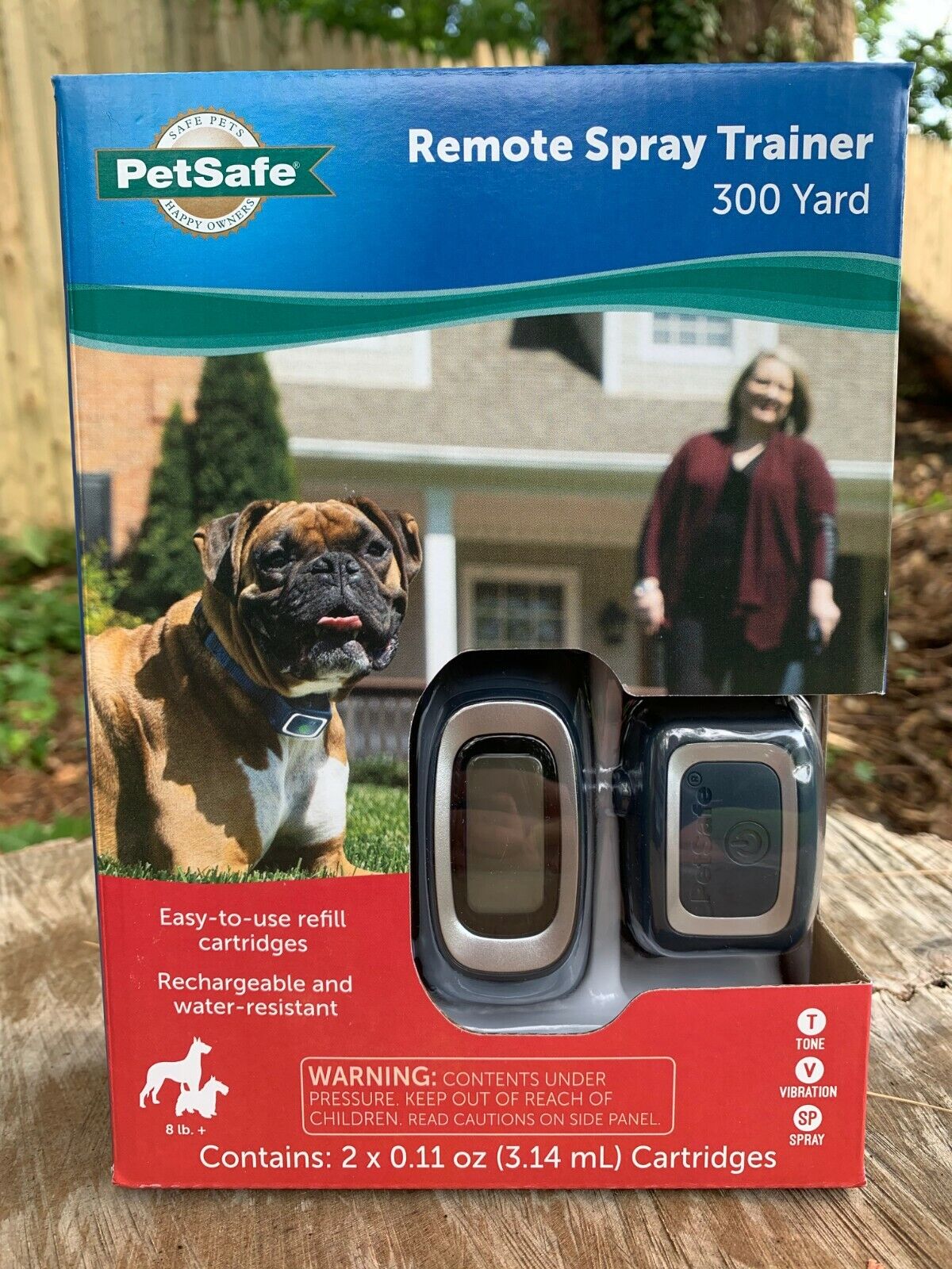 Petsafe Remote Spray Dog Trainer Collar Vibration Tone 300 Yards Citronella 