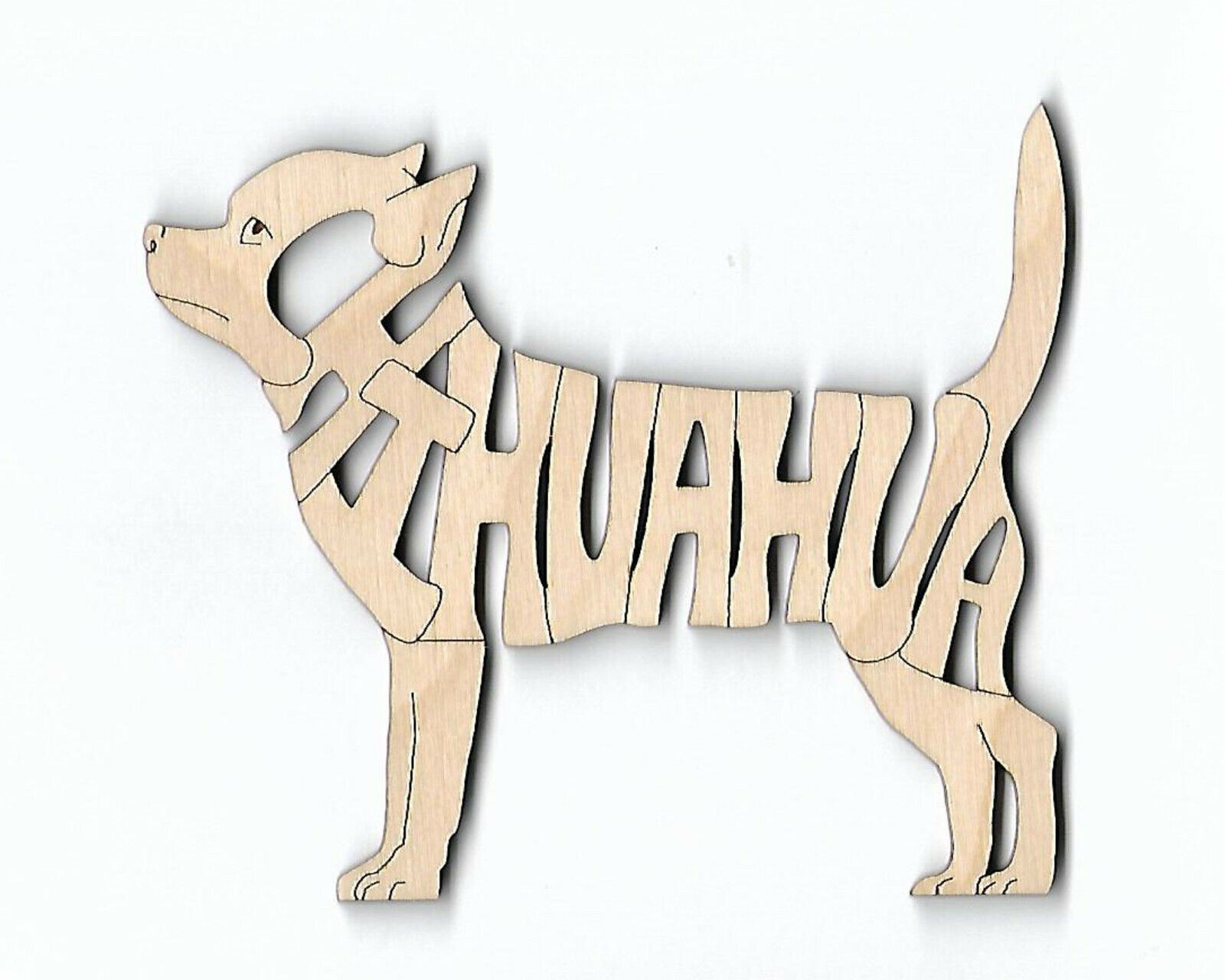 Chihuahua Short Hair Dog wood laser cut Magnet 