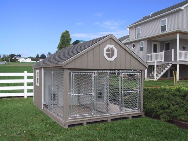 DURABLE K-9 POLICE 2 DOG CUSTOM BUILT OUTDOOR KENNEL RUN HOUSE AMISH DUTCH SHED