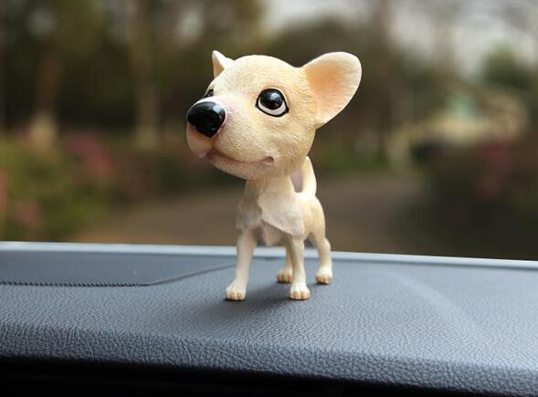 Nod Chihuahua Dog Figurine Ornaments Car Home Room Office Decor Christmas Gfit