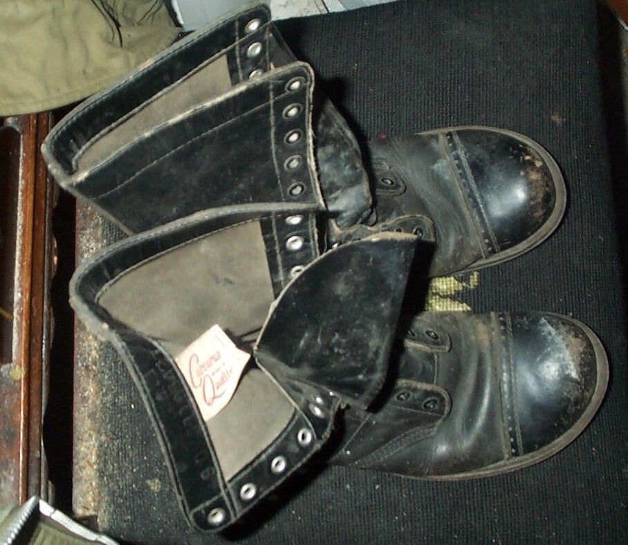 Vintage U.S. Military black Corcoran brand jump boots 11105427 >  9D