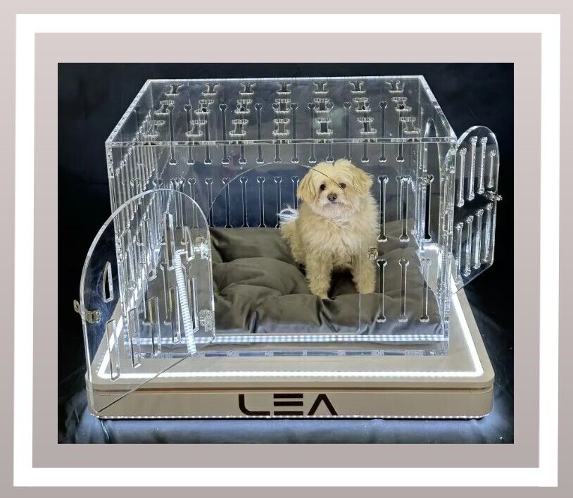 Lea Luxurious Dog Crate Ultra Clear 12MM Acrylic Modern Dog/Cat House