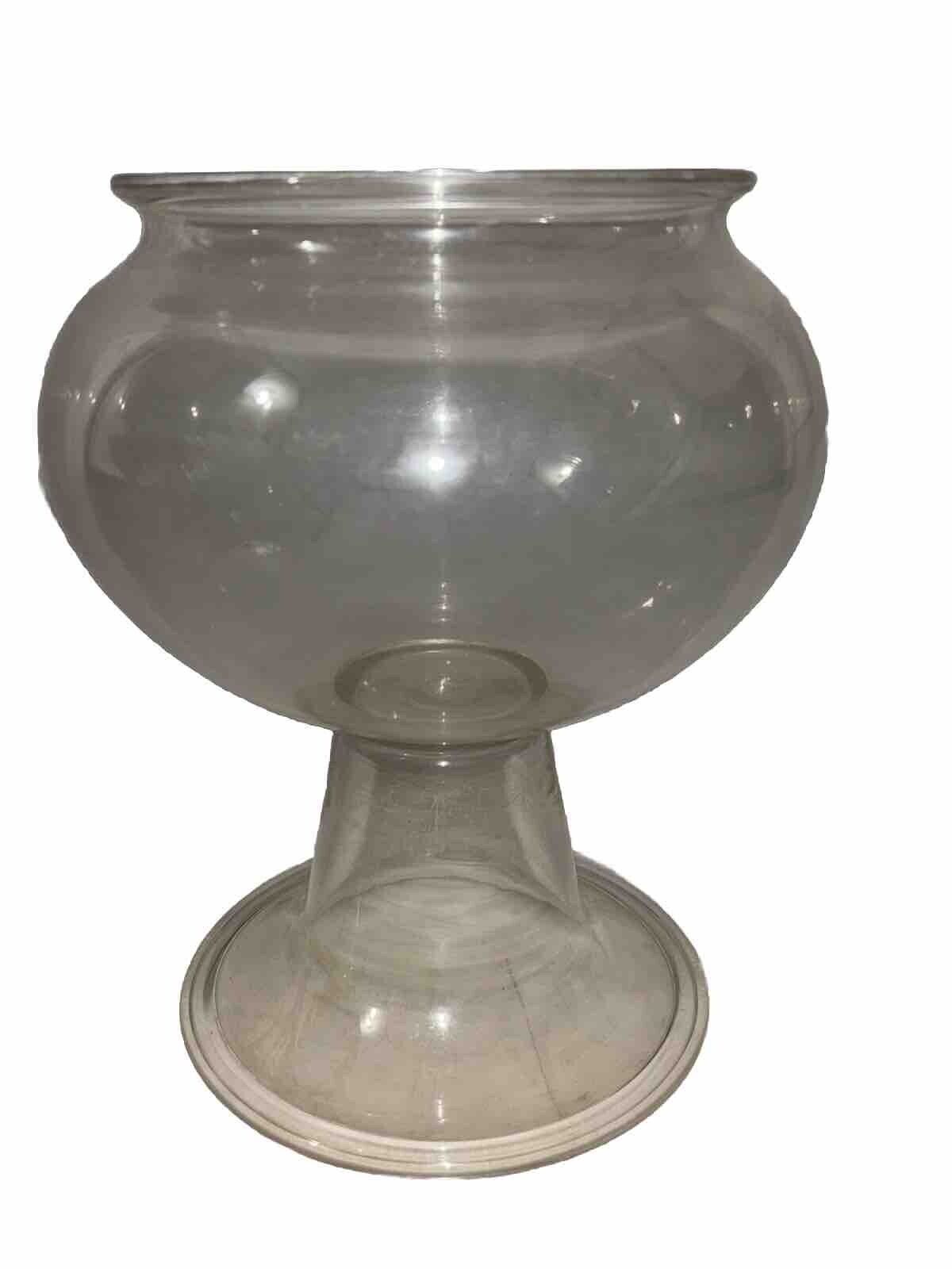 CA 1800s Antique Victorian Pedestal Fishbowl Tank Hand Blown Glass Art Deco